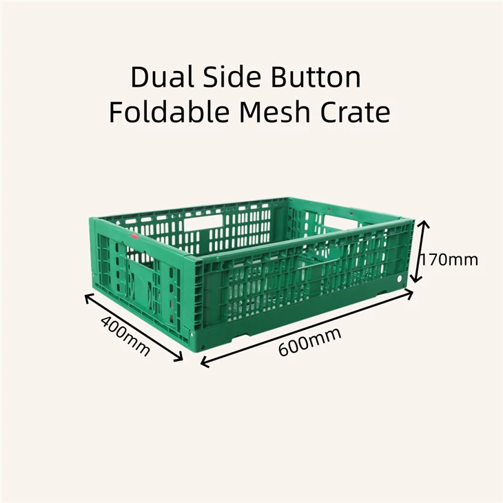 Dual Side Button Foldable Mesh Crate